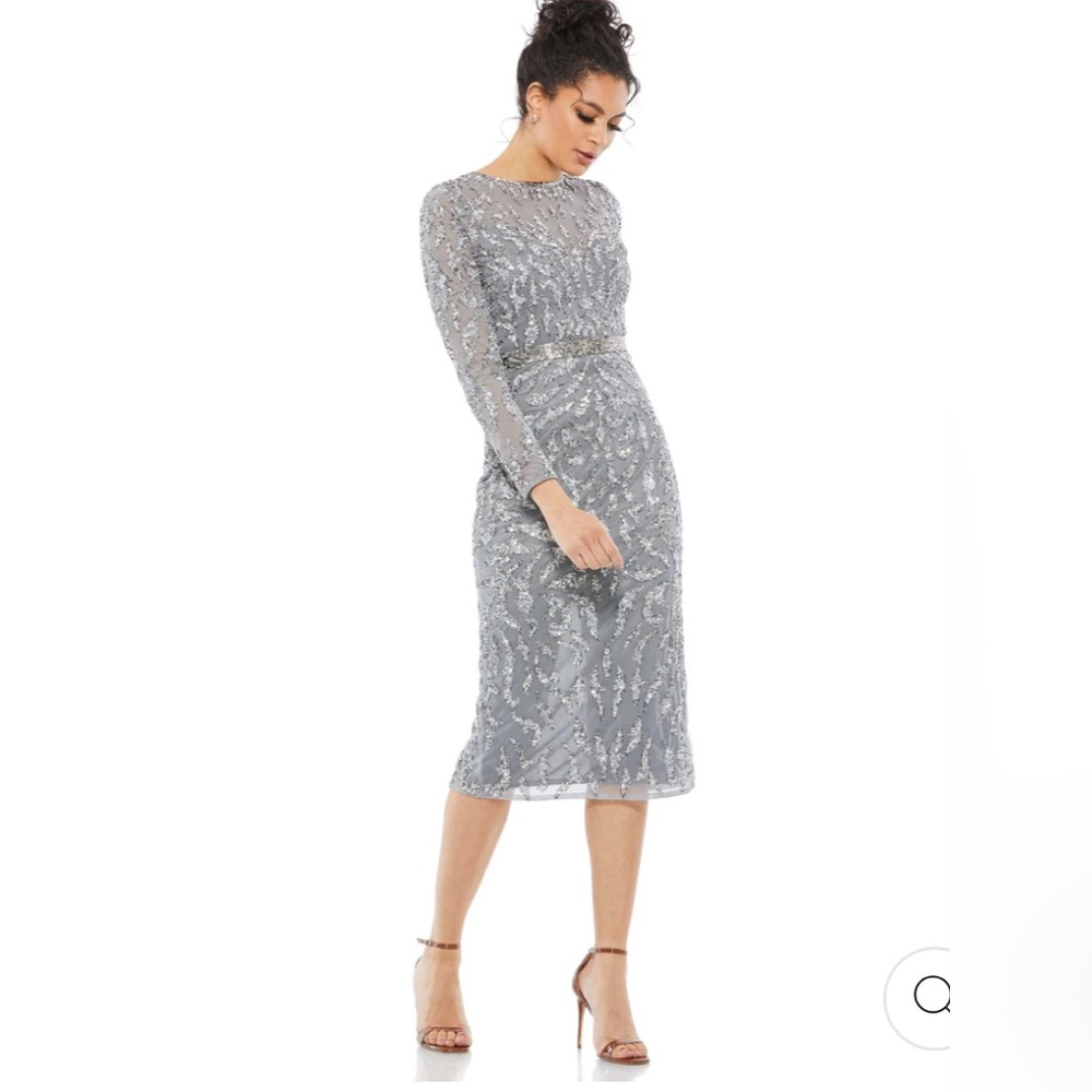 Mac Duggal EMBELLISHED ILLUSION SHEATH DRESS, size 6